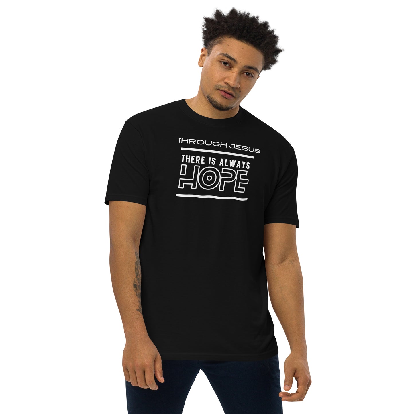 There is hope in Jesus Men’s premium heavyweight tee by Holy Shirtz