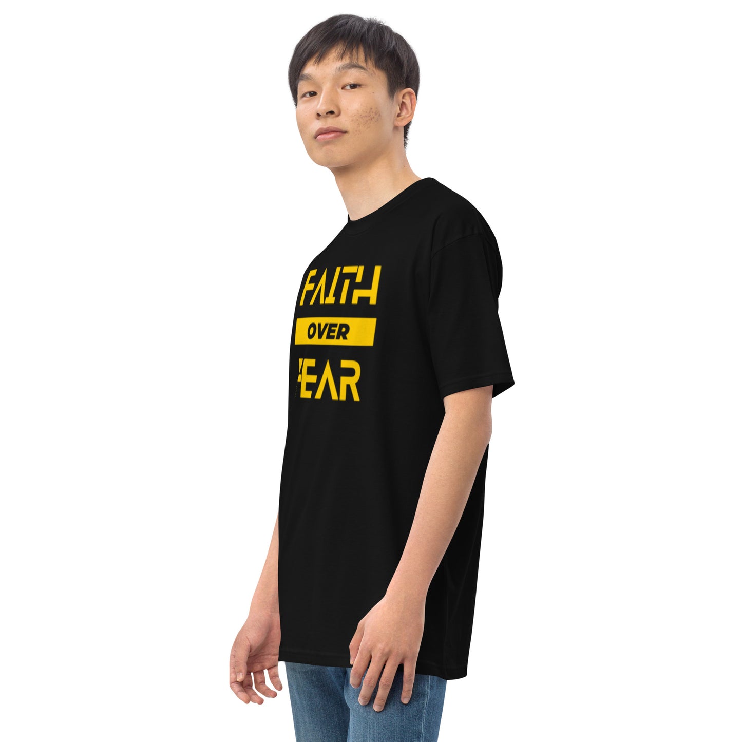 Faith over Fear Men’s premium heavyweight tee by Holy Shirtz