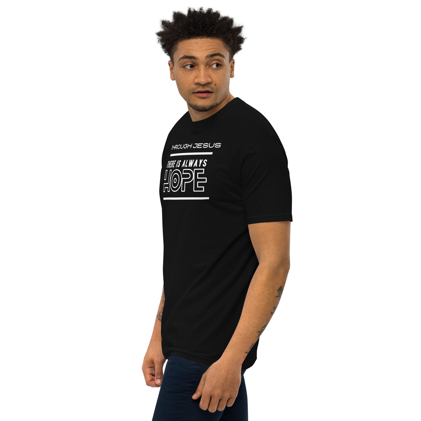 There is hope in Jesus Men’s premium heavyweight tee by Holy Shirtz