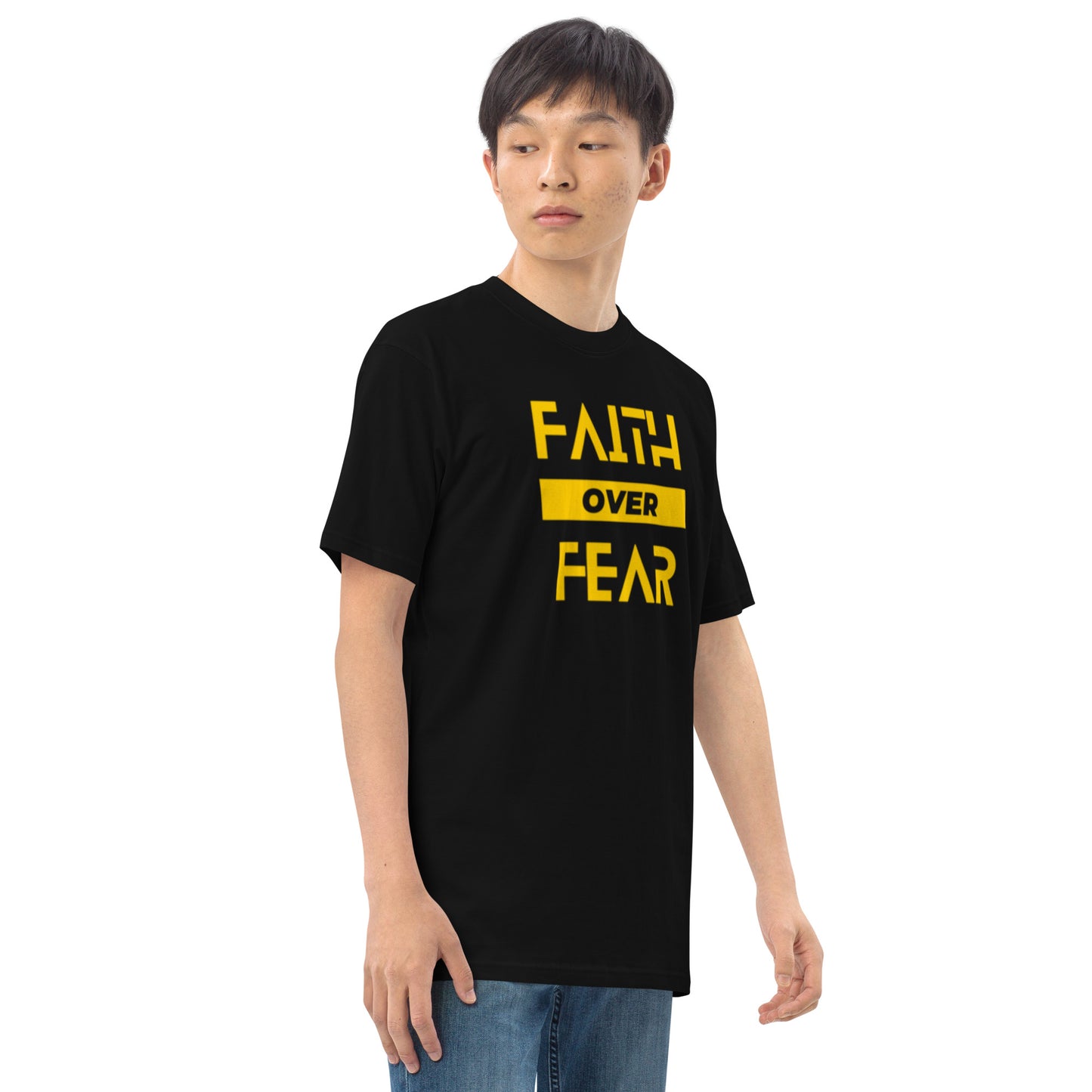 Faith over Fear Men’s premium heavyweight tee by Holy Shirtz