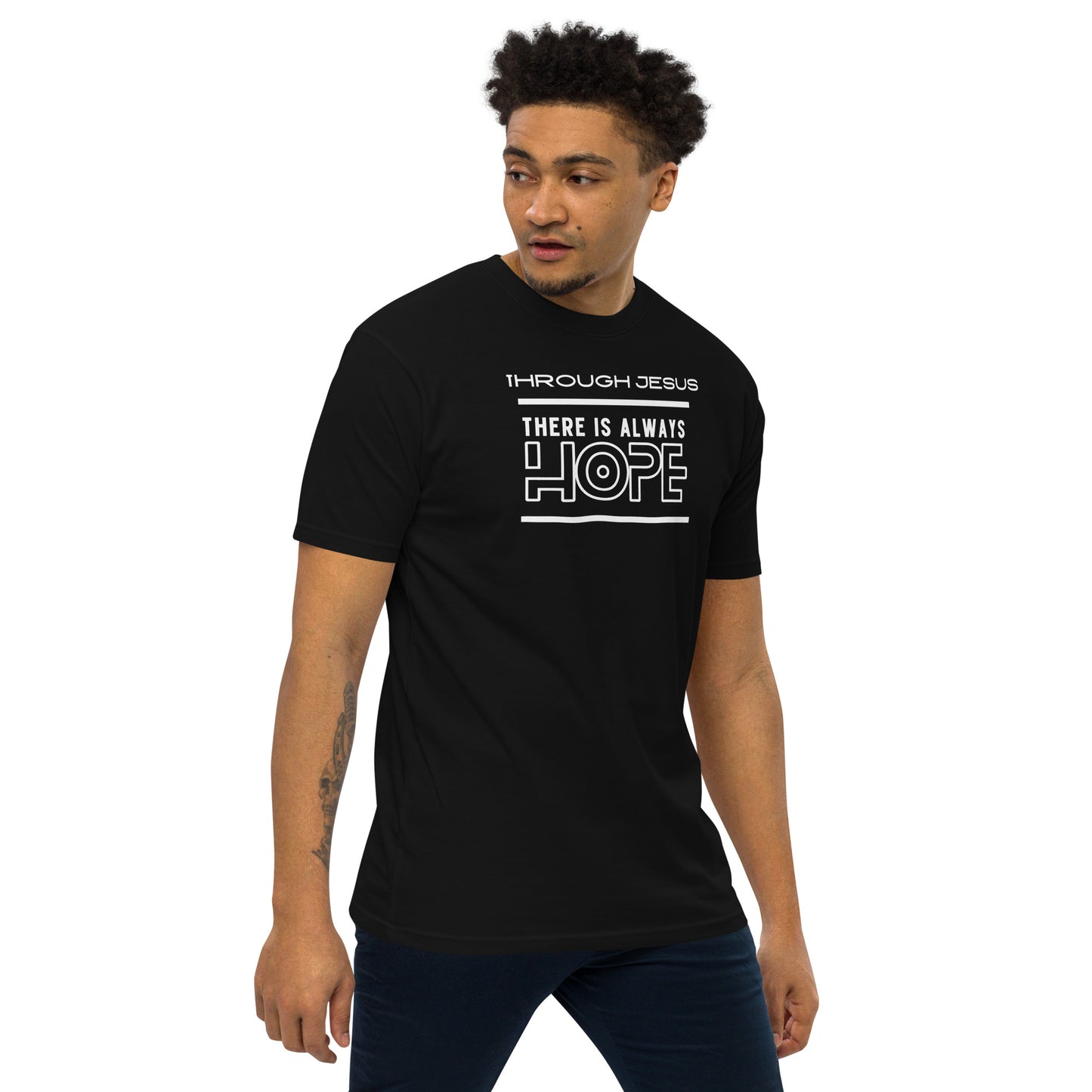 There is hope in Jesus Men’s premium heavyweight tee by Holy Shirtz