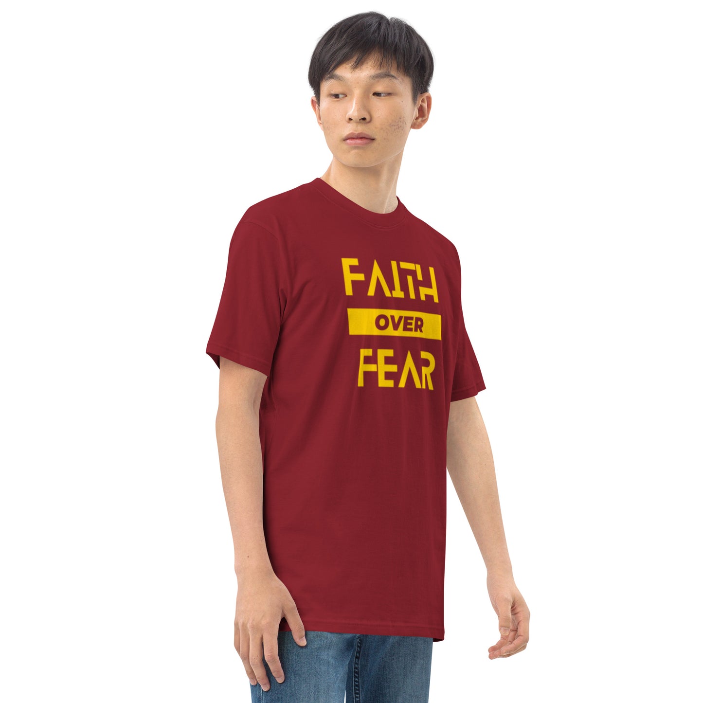 Faith over Fear Men’s premium heavyweight tee by Holy Shirtz