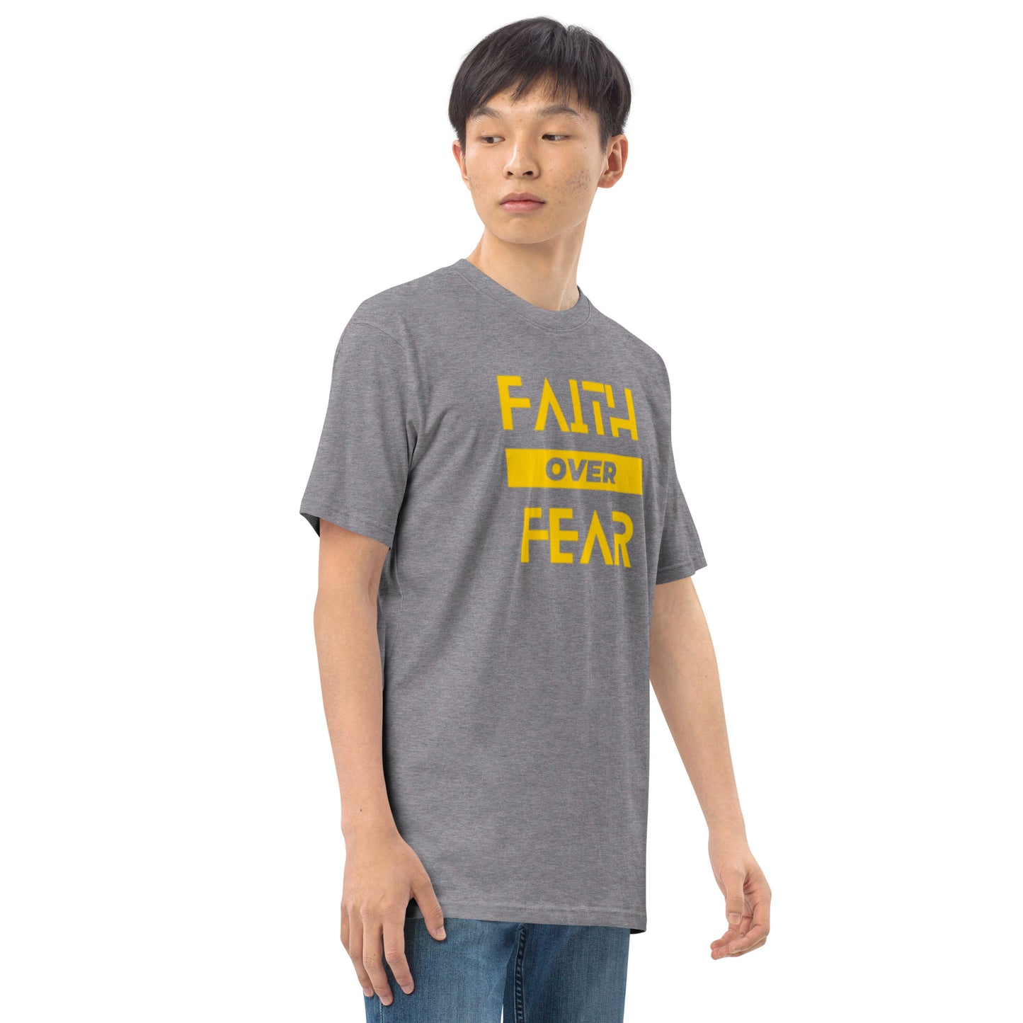 Faith over Fear Men’s premium heavyweight tee by Holy Shirtz