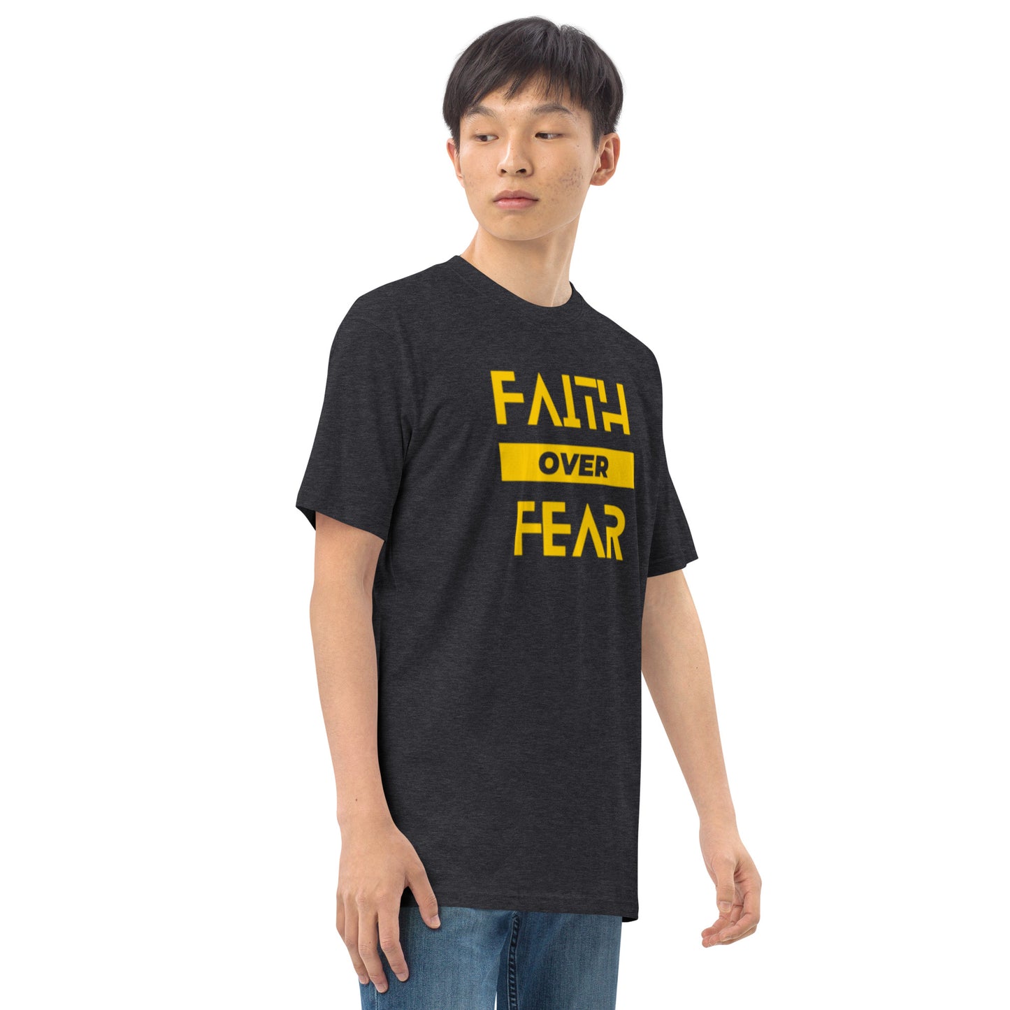 Faith over Fear Men’s premium heavyweight tee by Holy Shirtz