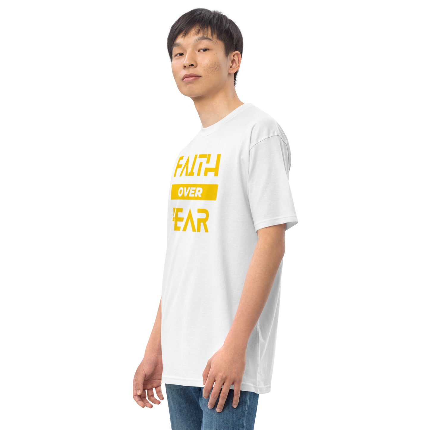 Faith over Fear Men’s premium heavyweight tee by Holy Shirtz