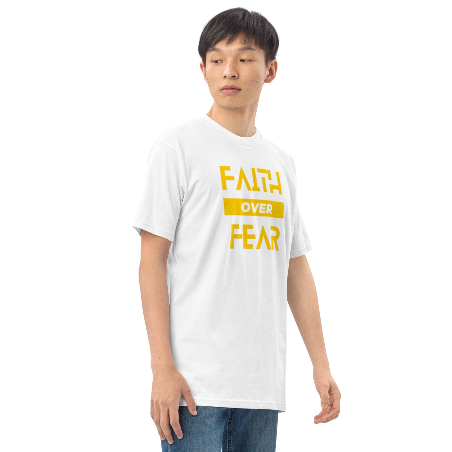 Faith over Fear Men’s premium heavyweight tee by Holy Shirtz