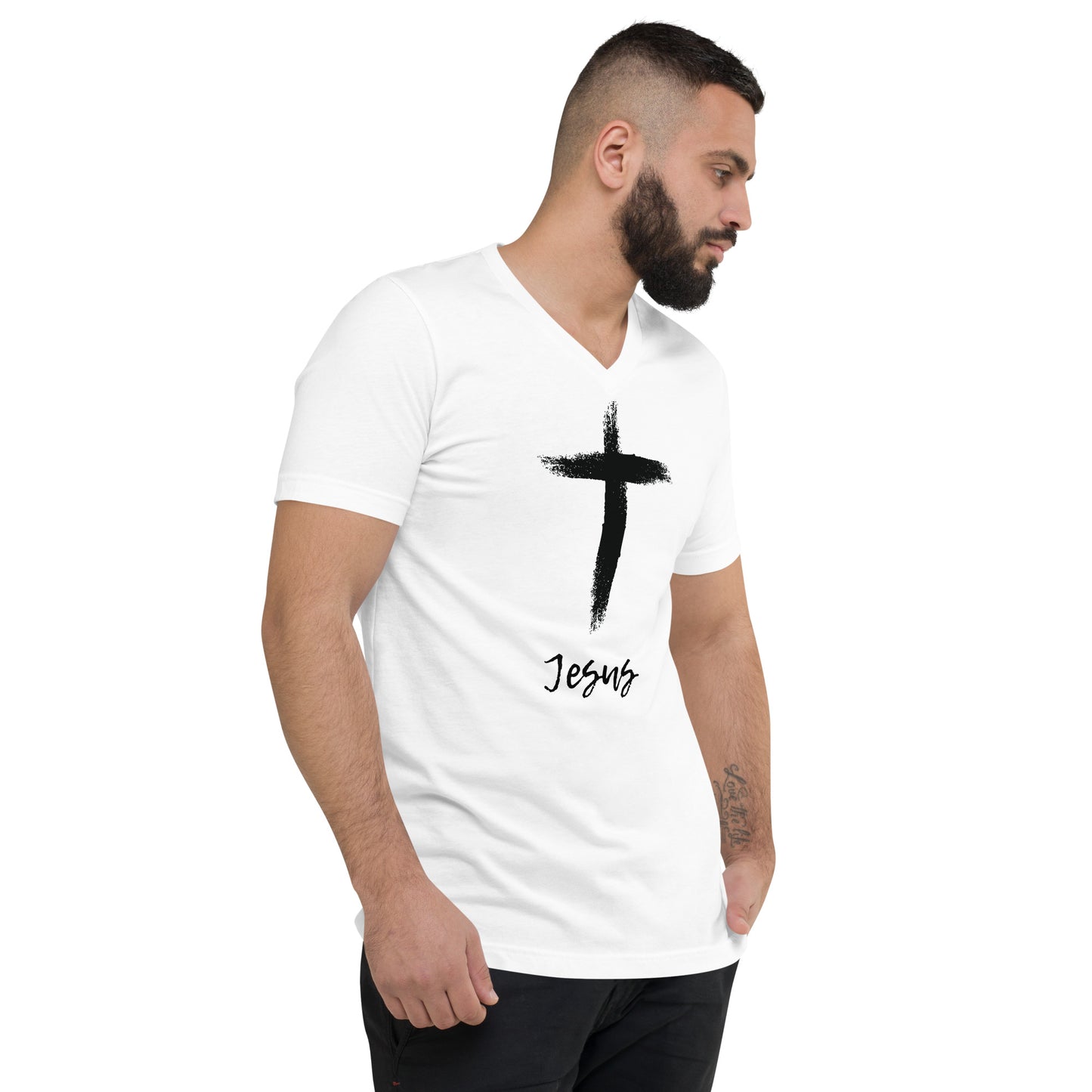 Jesus Unisex Short Sleeve V-Neck T-Shirt