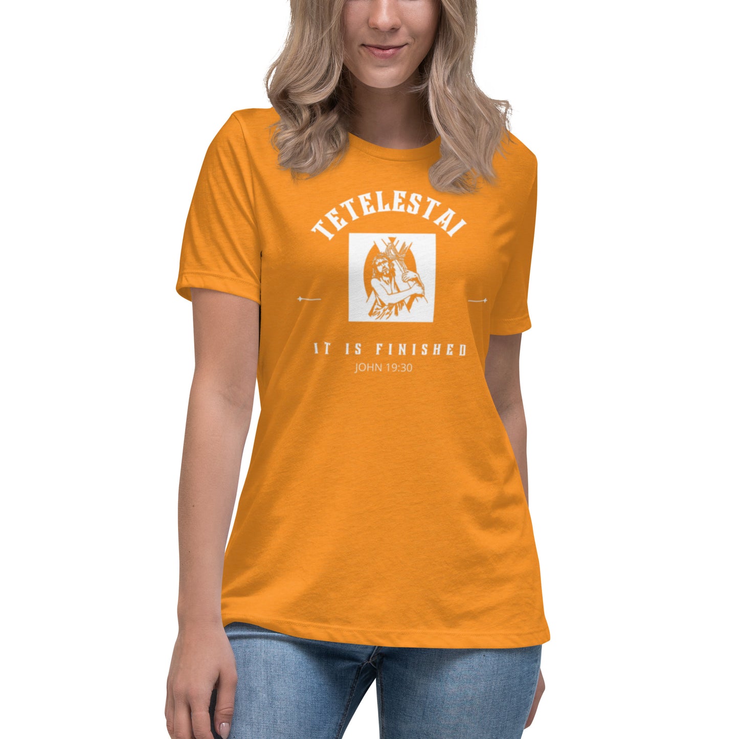 Women's Tetelestai Relaxed T-Shirt by Holy Shirtz