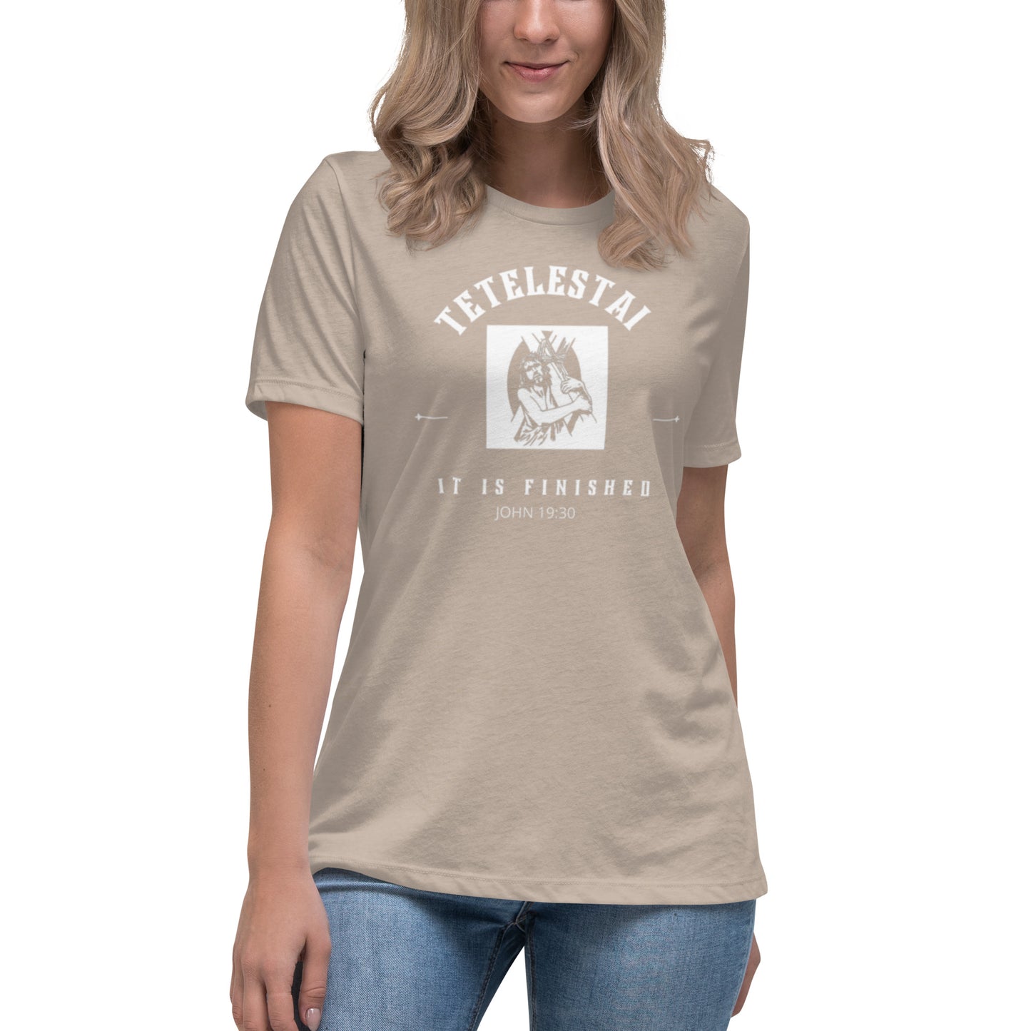 Women's Tetelestai Relaxed T-Shirt by Holy Shirtz